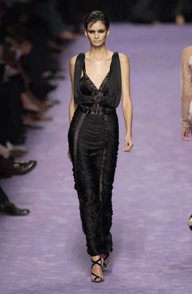 Spring 2003 Yves Saint Laurent by Tom Ford Runway Dress w Soft Gathered Detailing