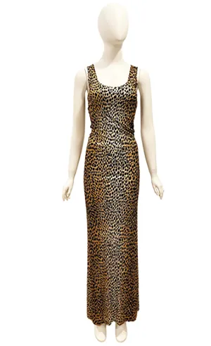 S/S 1996 Dolce & Gabbana Cheetah Long Stretch Gown