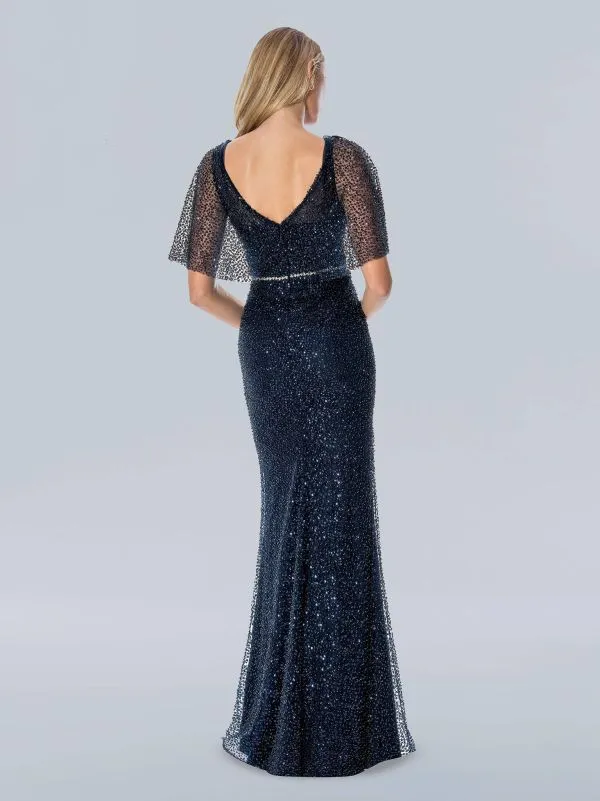 Stella Couture Size 14 23353 Navy Mother of Bride Dress