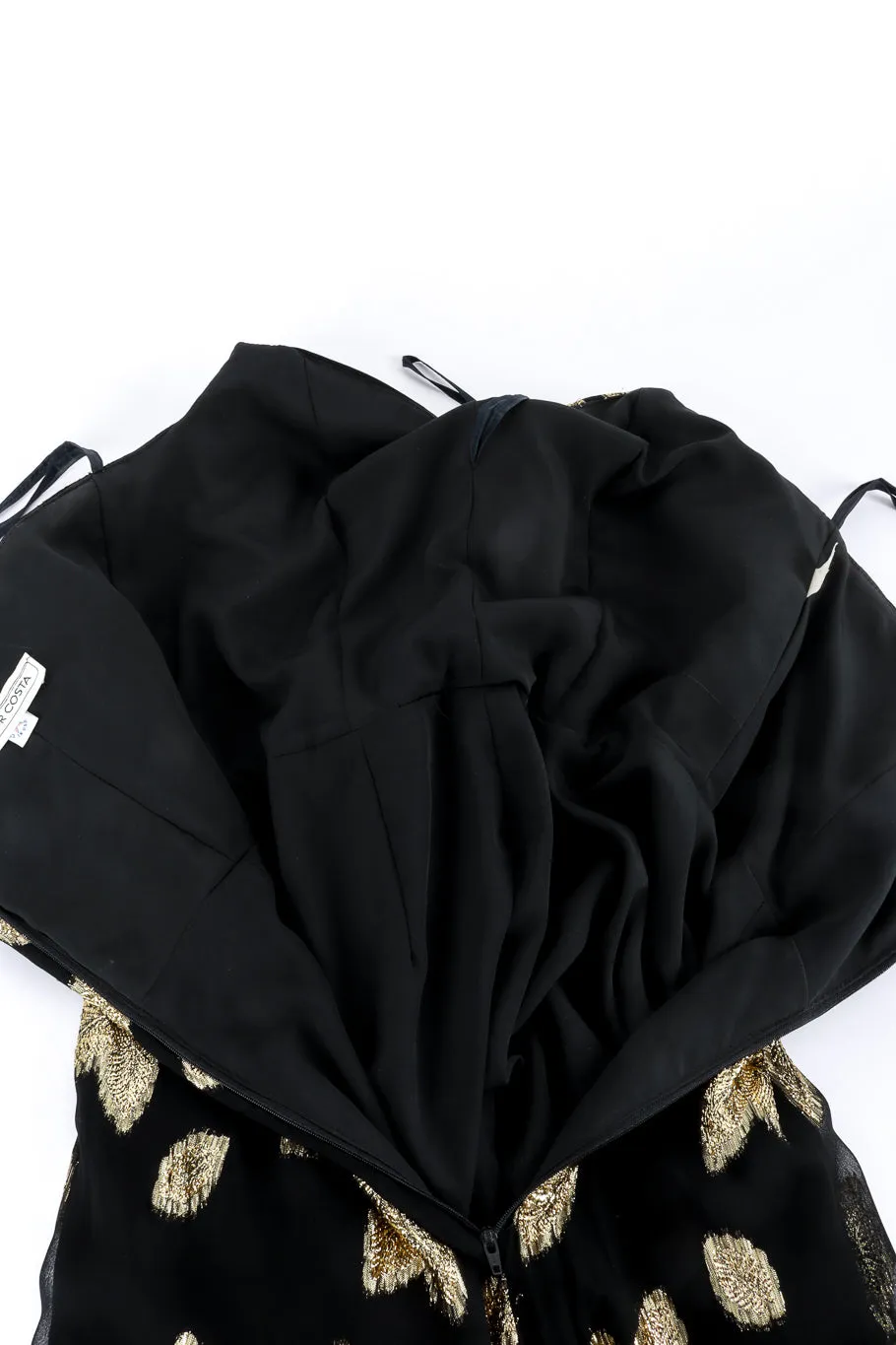 Strapless Lamé Leaf Dress
