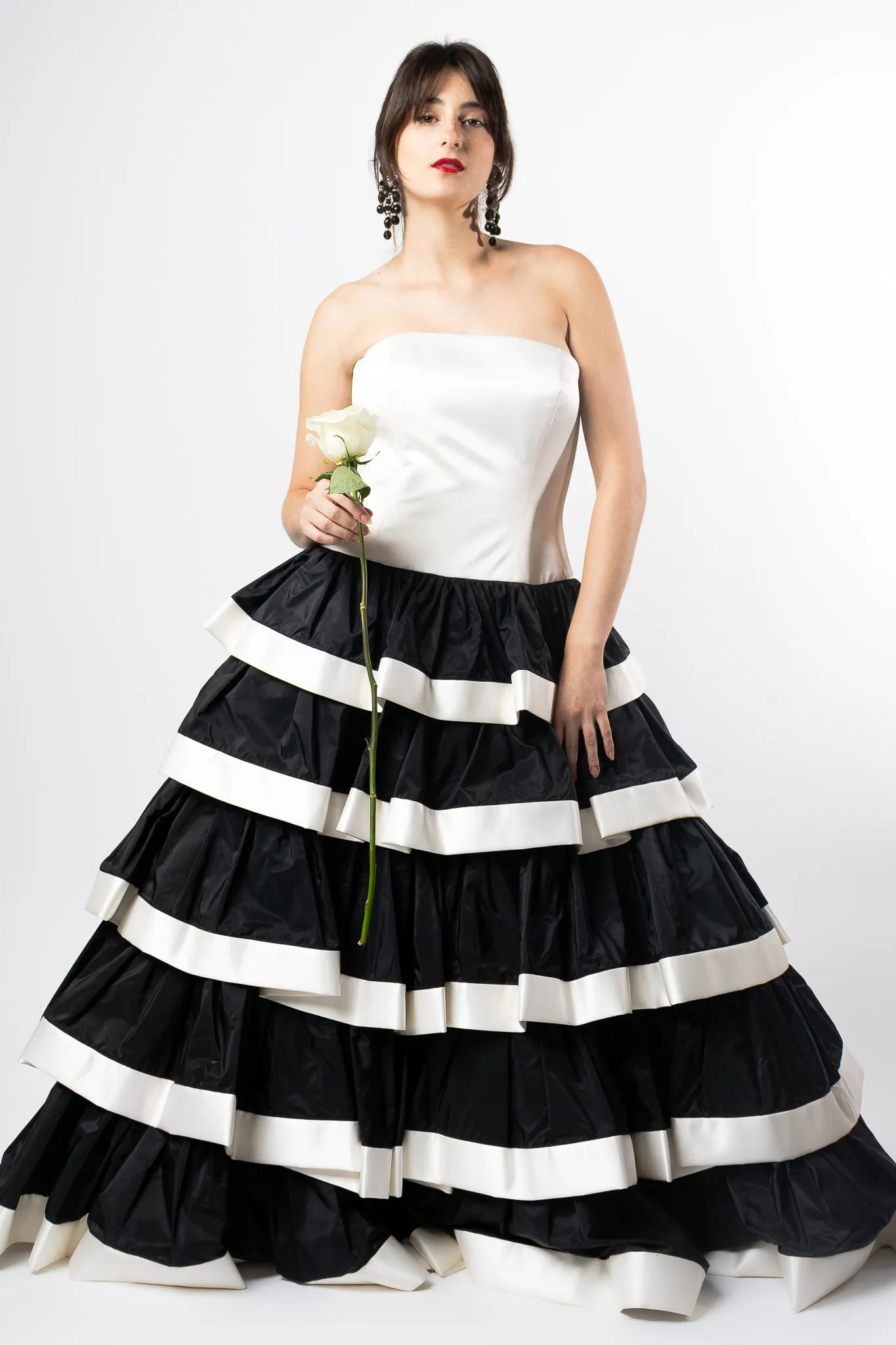 Strapless Tiered Ball Gown