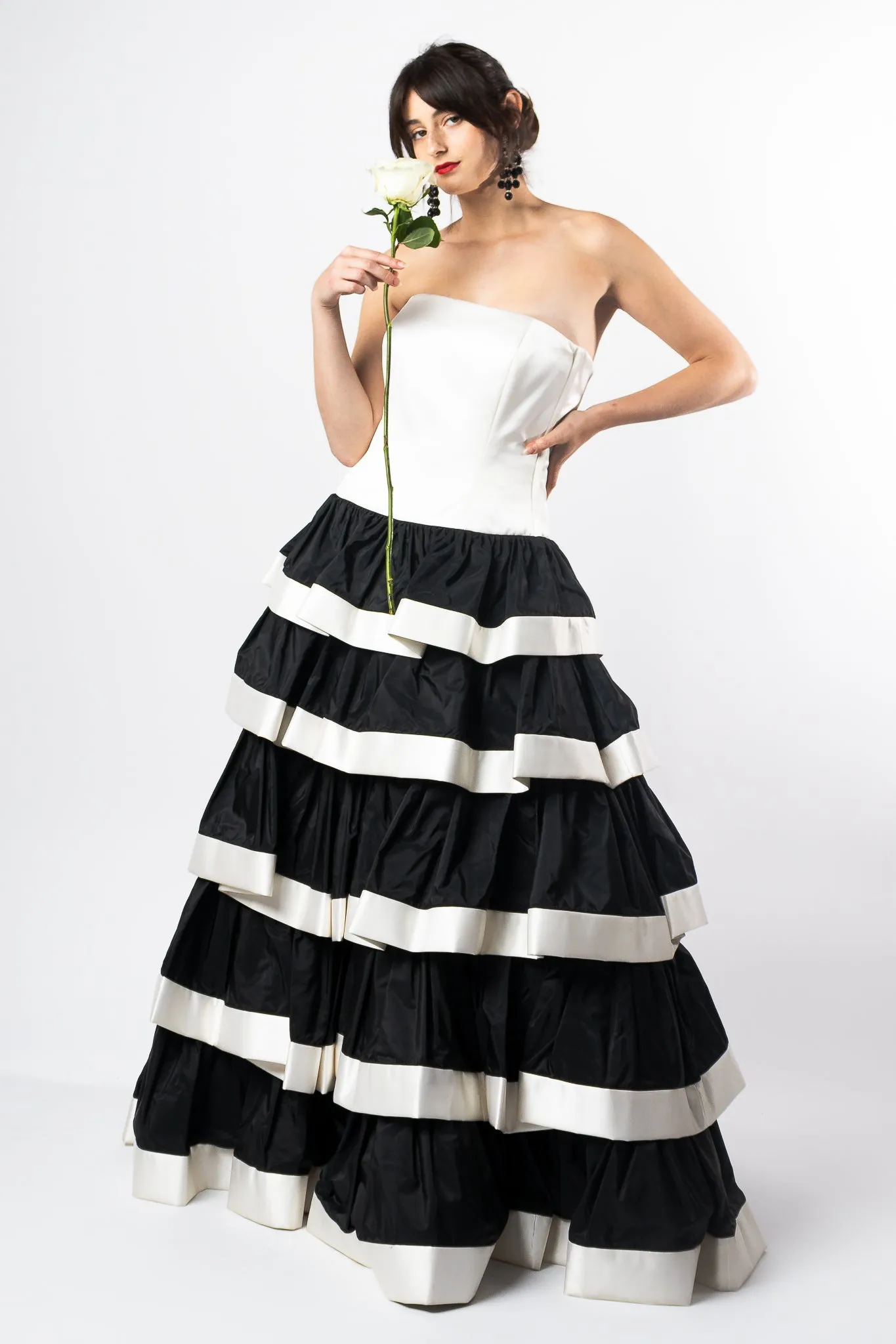 Strapless Tiered Ball Gown
