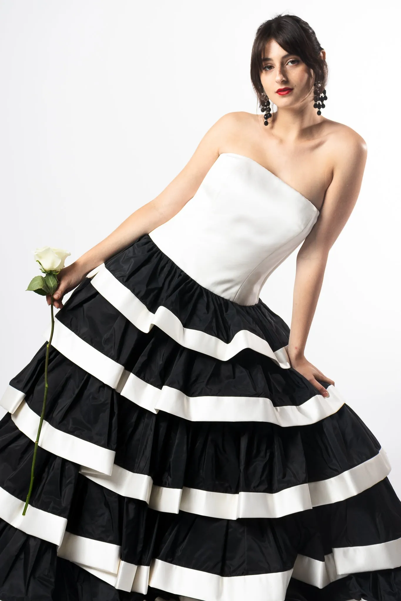 Strapless Tiered Ball Gown