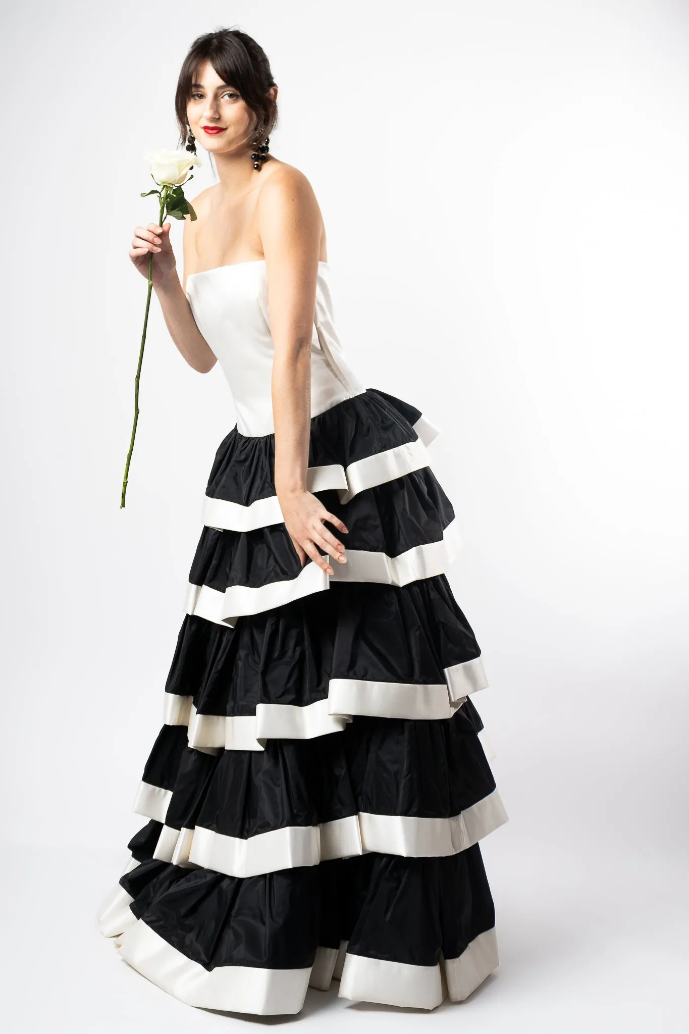 Strapless Tiered Ball Gown