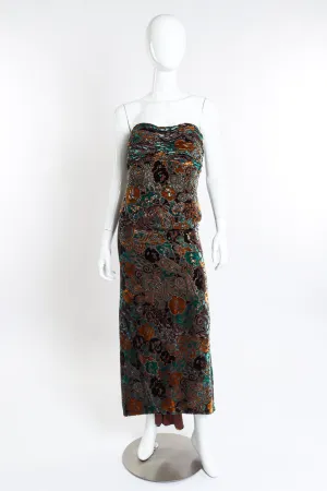 Strapless Velvet Burnout Gown