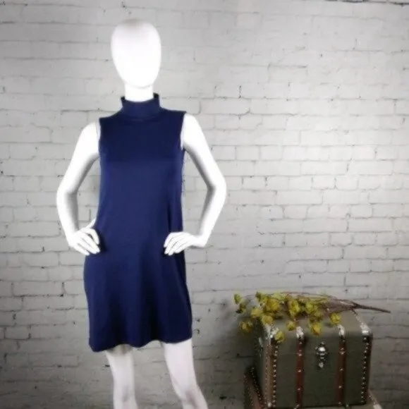 Susana Monaco Draped Back Mini Dress In Deep Sea Blue Size Small