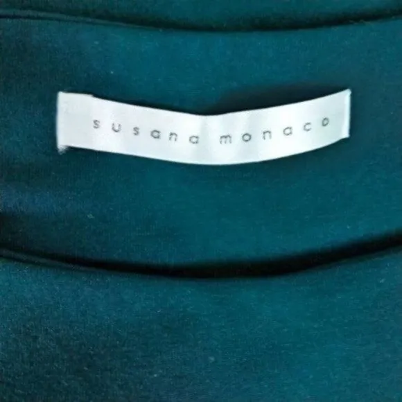 Susana Monaco Sleeveless Faux Wrap Dress In Pine Needle Teal Green Size Small