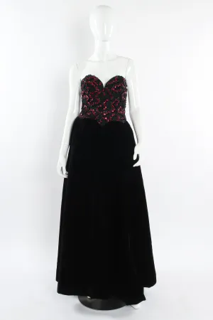 Sweetheart Sequin Lace Velvet Gown