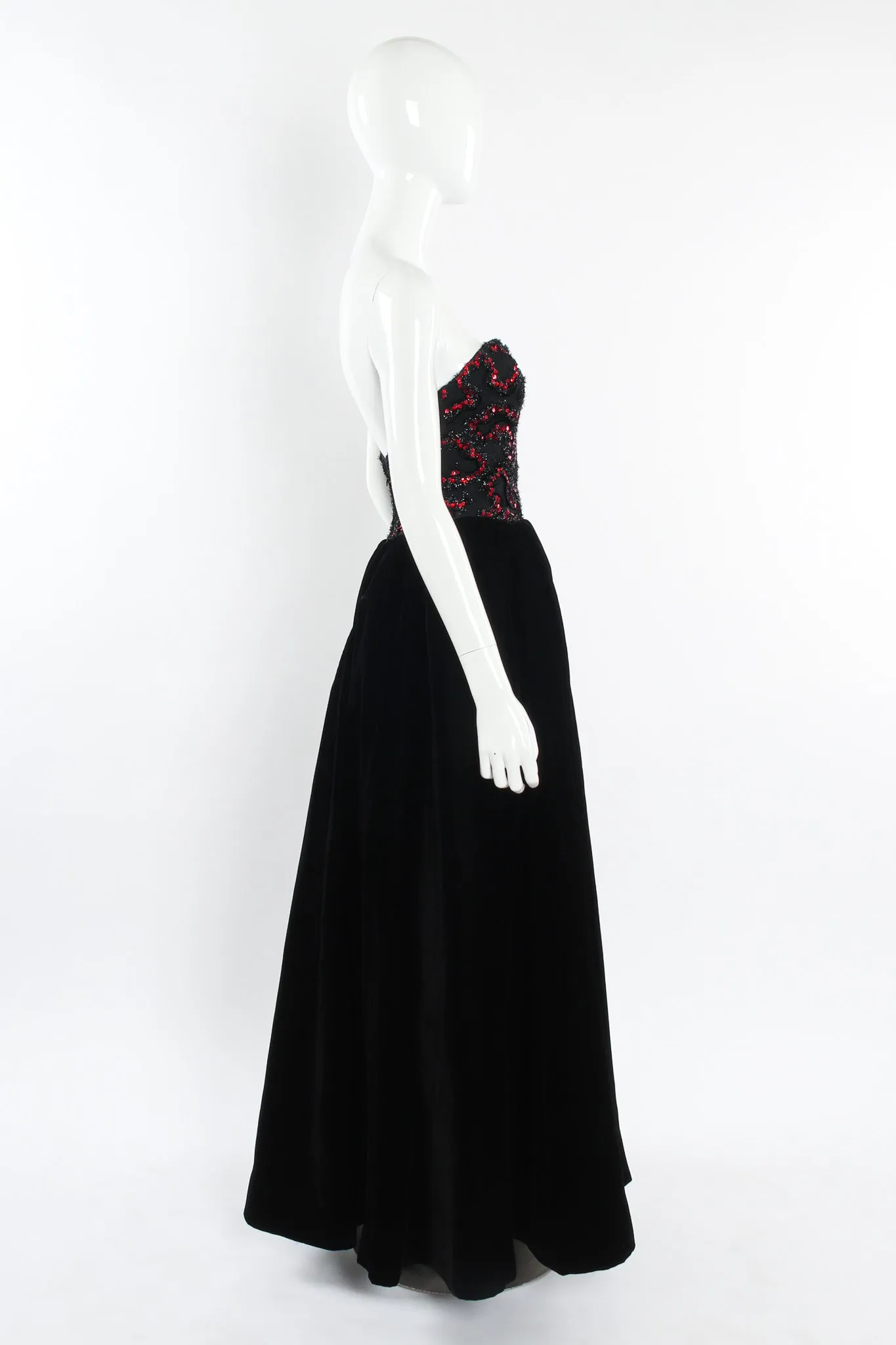 Sweetheart Sequin Lace Velvet Gown