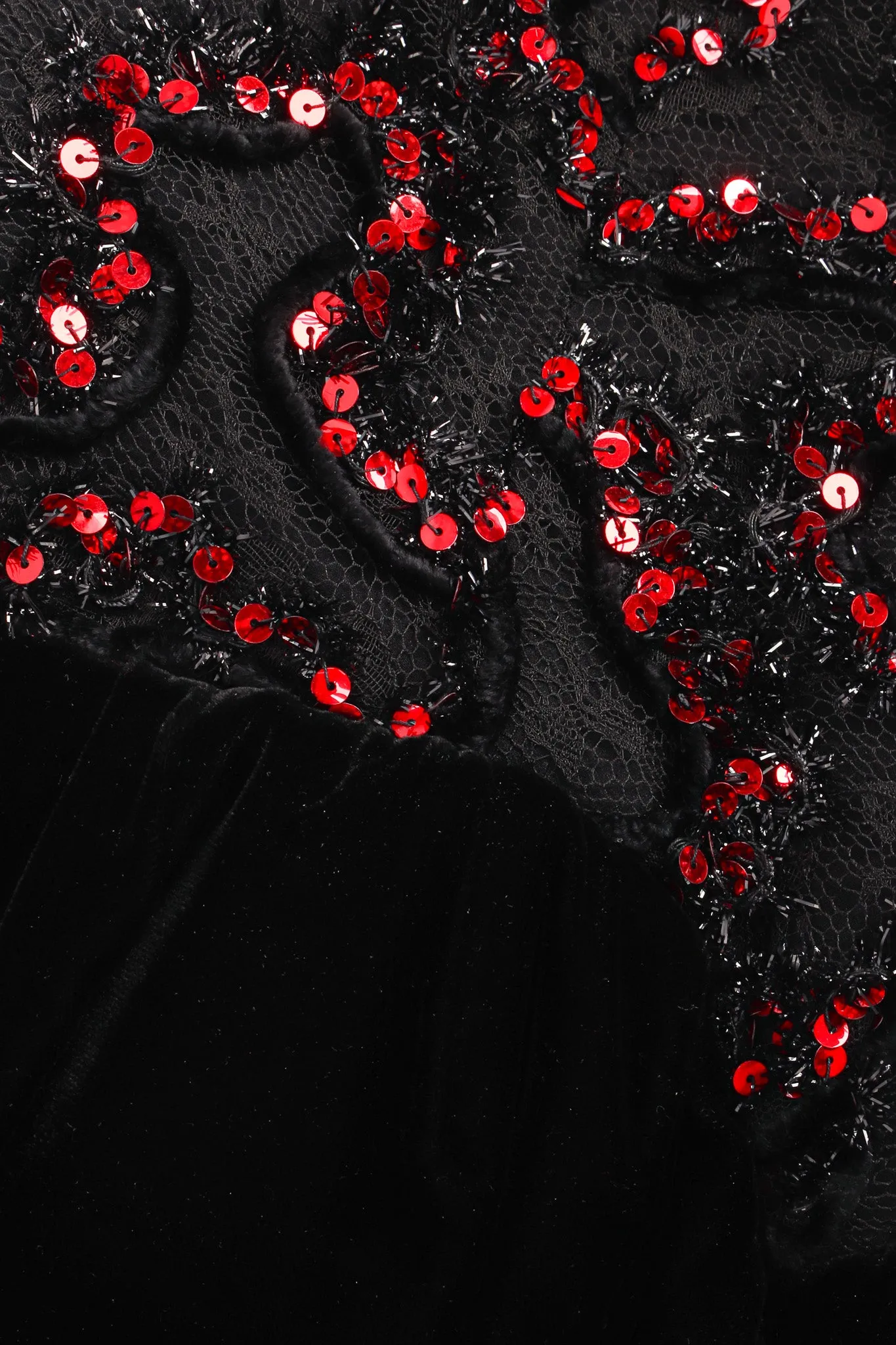 Sweetheart Sequin Lace Velvet Gown