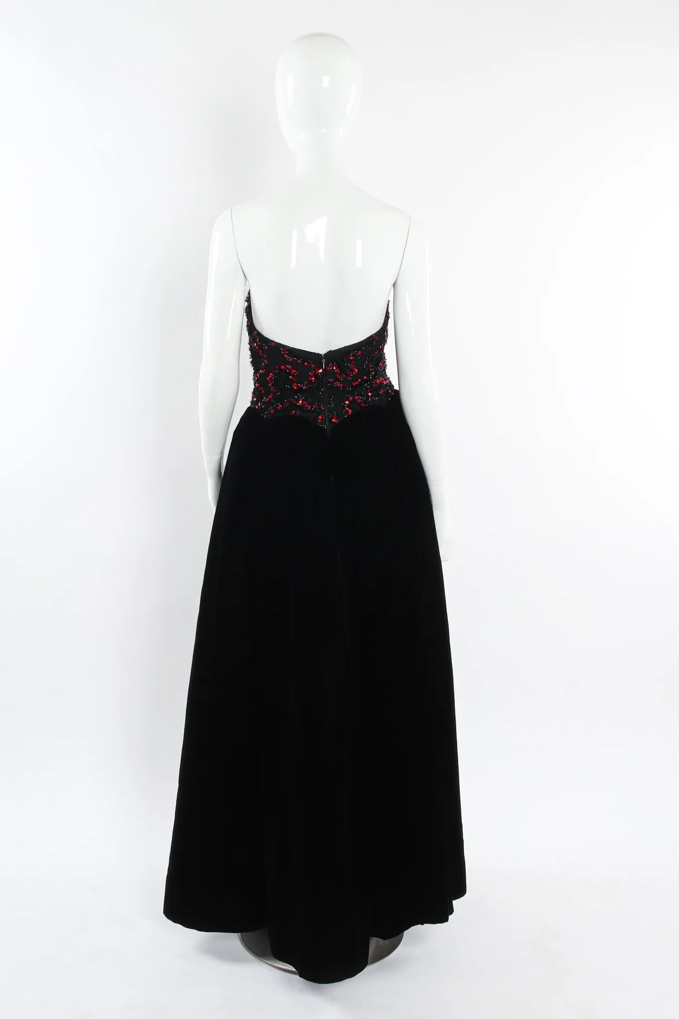 Sweetheart Sequin Lace Velvet Gown