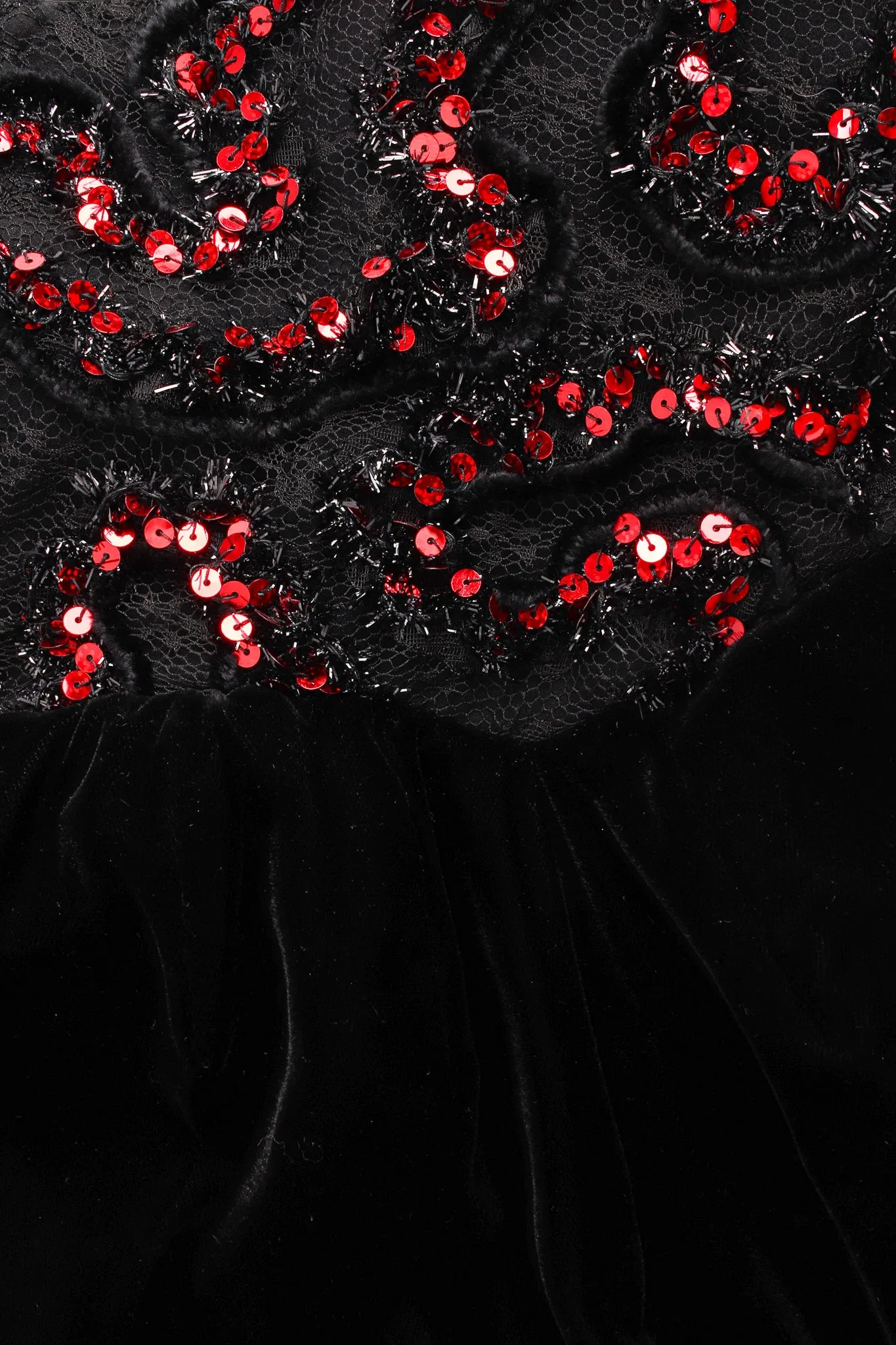 Sweetheart Sequin Lace Velvet Gown