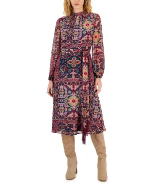 Tahari Asl Women's Tapestry-Print Chiffon Midi Dress 2AM205-T2