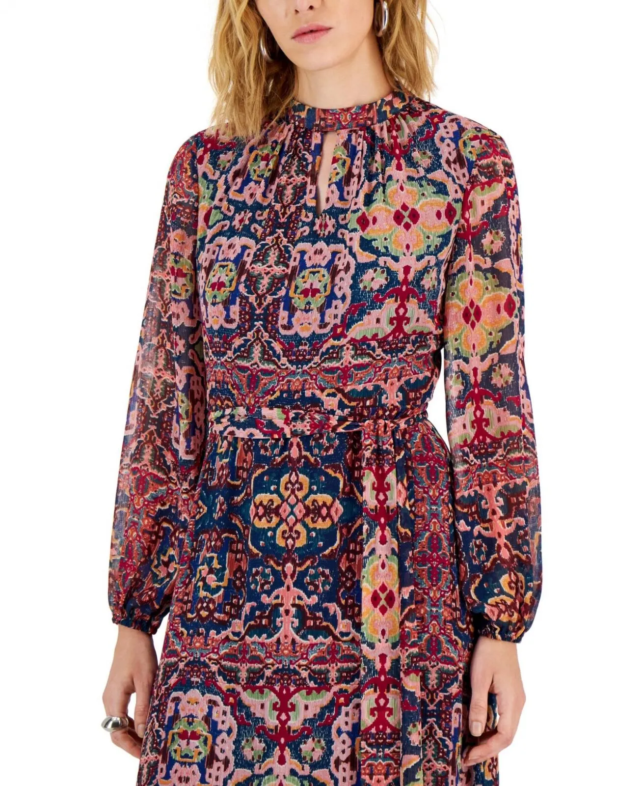 Tahari Asl Women's Tapestry-Print Chiffon Midi Dress 2AM205-T2