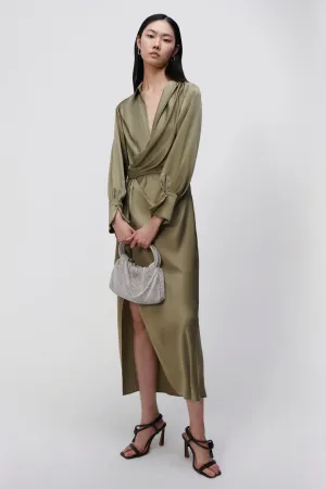 Talita Classic Draped Front Midi Dress - Willow