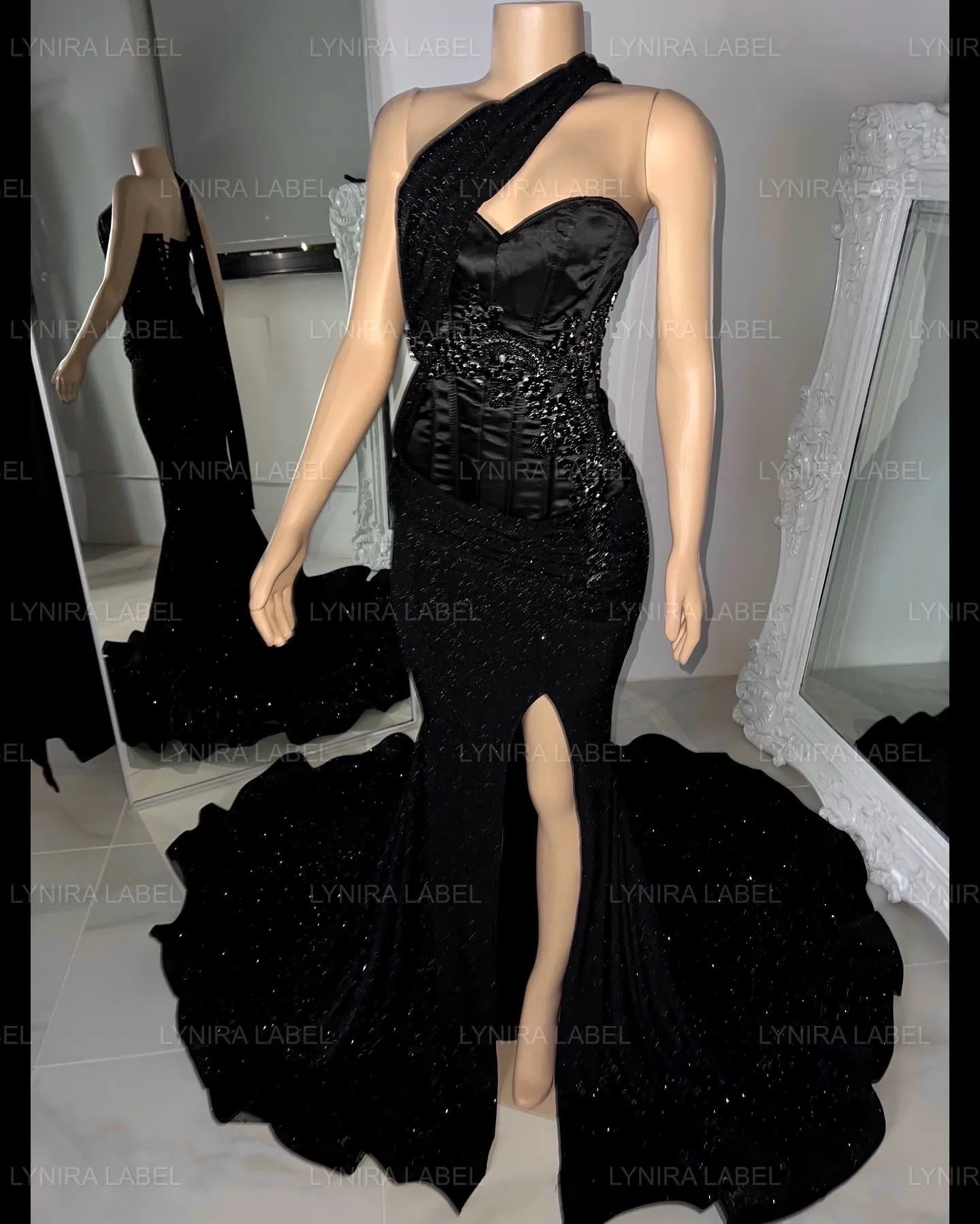 The Sheena Corset Glitter Gown