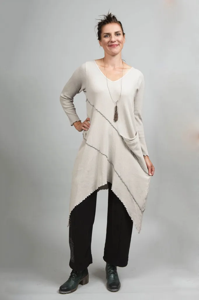 Thermal Asymmetrical Tunic Paloma UnPrinted-Blue Fish Clothing