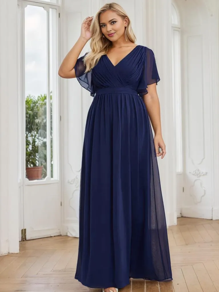 Tia chiffon bridesmaid dress in navy blue Express NZ wide