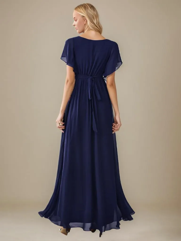 Tia chiffon bridesmaid dress in navy blue Express NZ wide