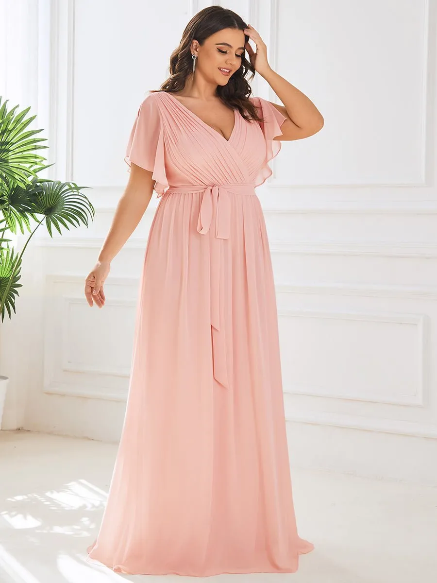 Tia split sleeve bridesmaid dress in pink s8 Express NZ wide