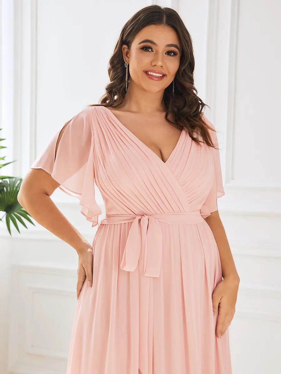 Tia split sleeve bridesmaid dress in pink s8 Express NZ wide