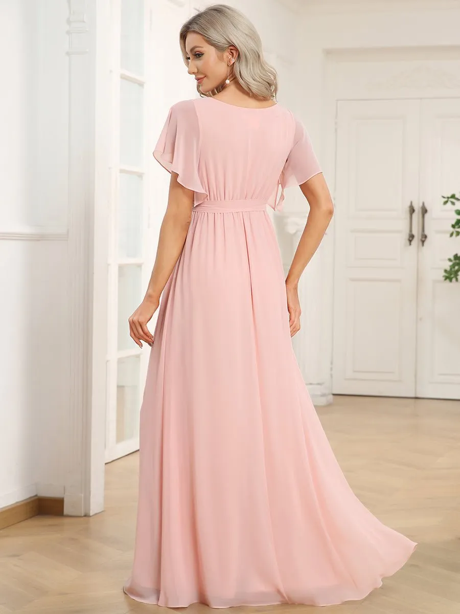 Tia split sleeve bridesmaid dress in pink s8 Express NZ wide