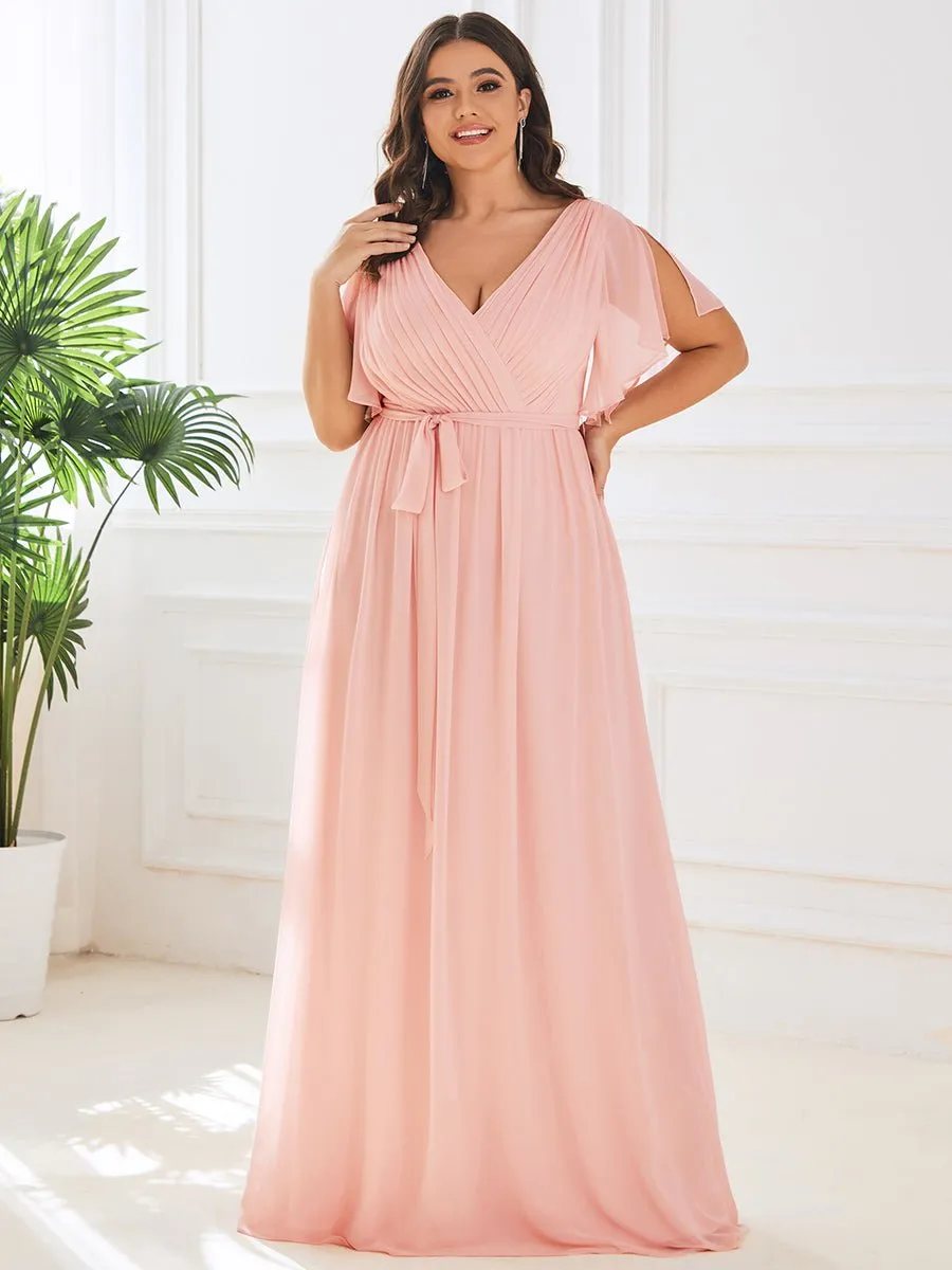 Tia split sleeve bridesmaid dress in pink s8 Express NZ wide