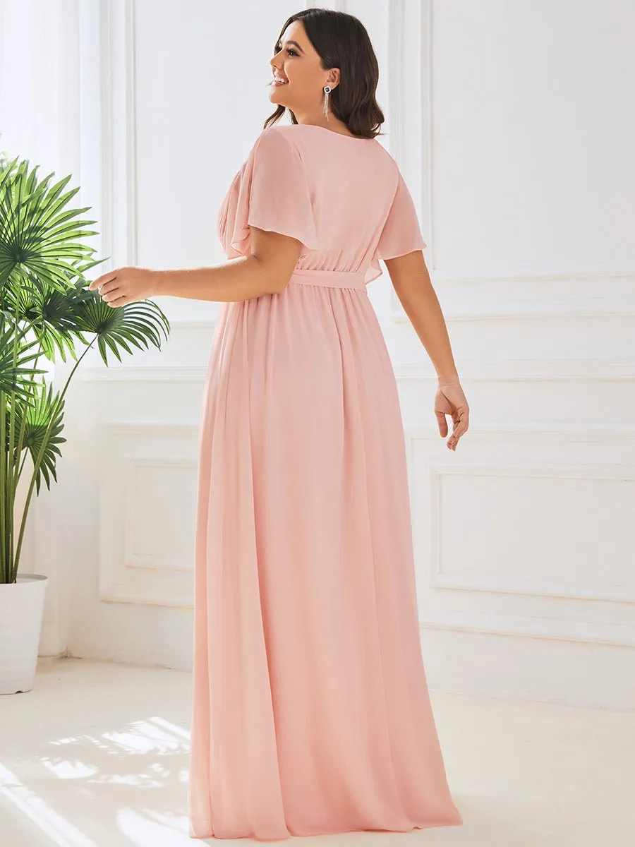 Tia split sleeve bridesmaid dress in pink s8 Express NZ wide