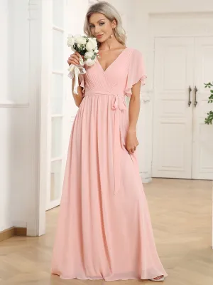 Tia split sleeve bridesmaid dress in pink s8 Express NZ wide