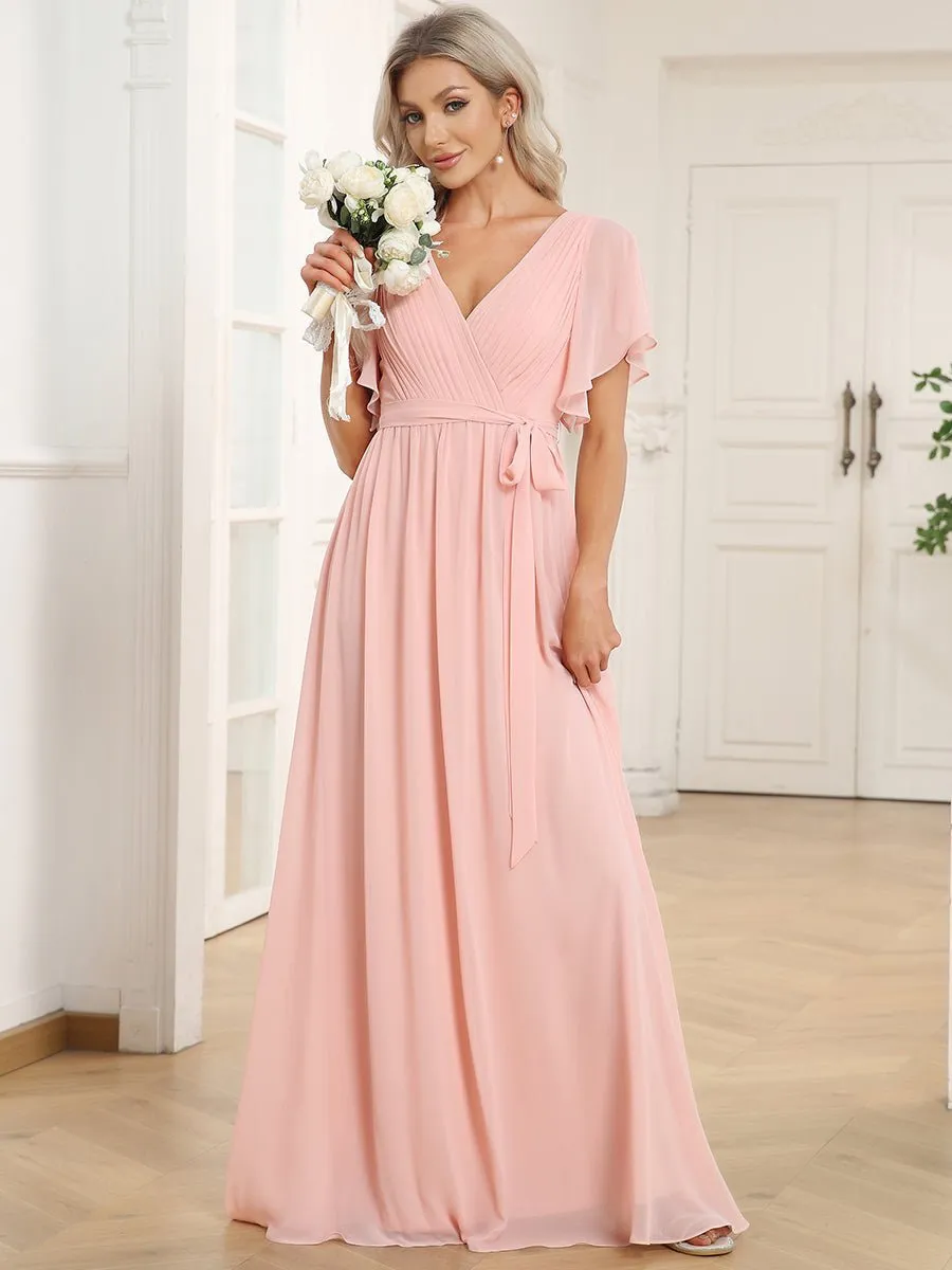 Tia split sleeve bridesmaid dress in pink s8 Express NZ wide