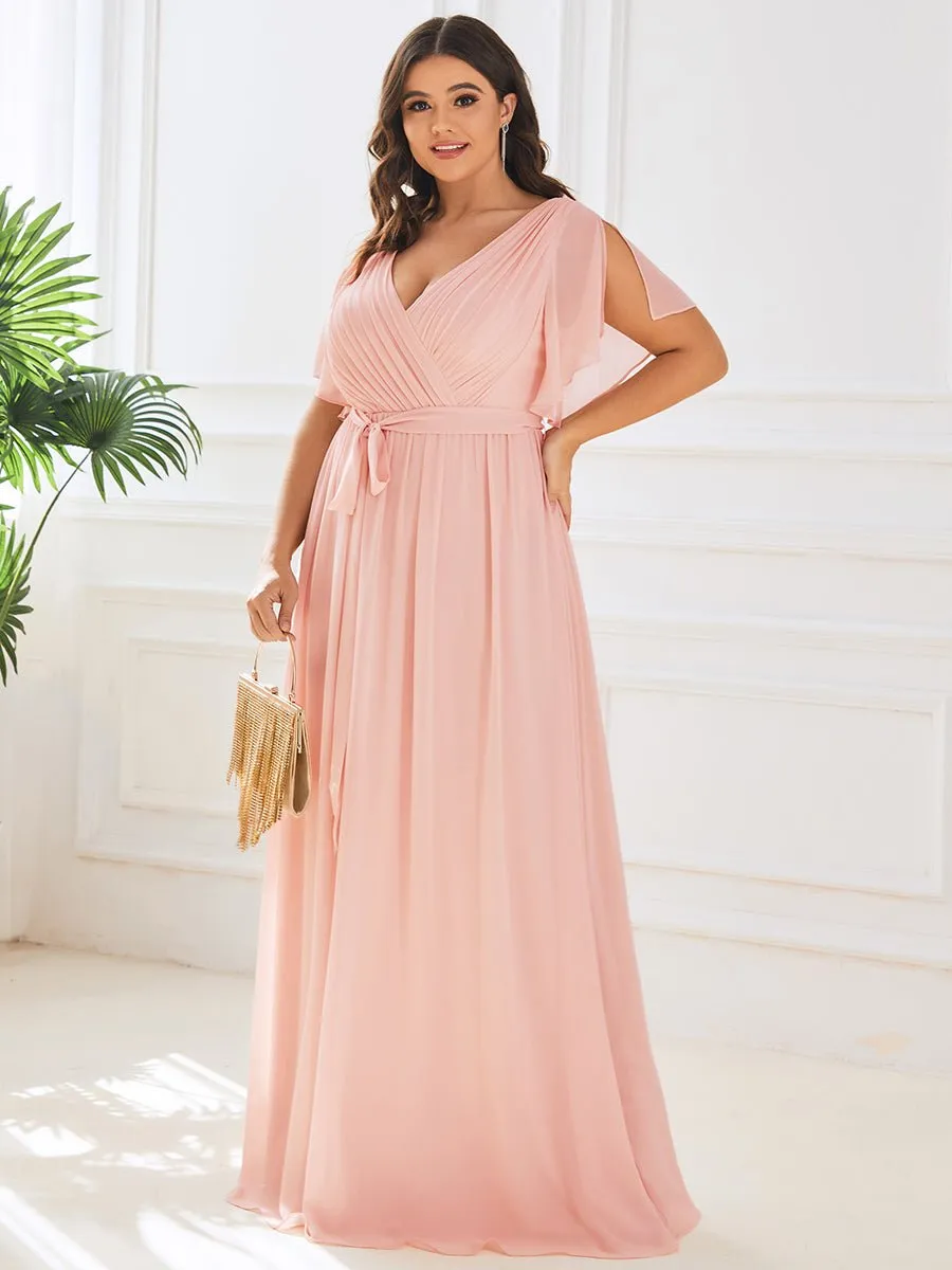 Tia split sleeve bridesmaid dress in pink s8 Express NZ wide