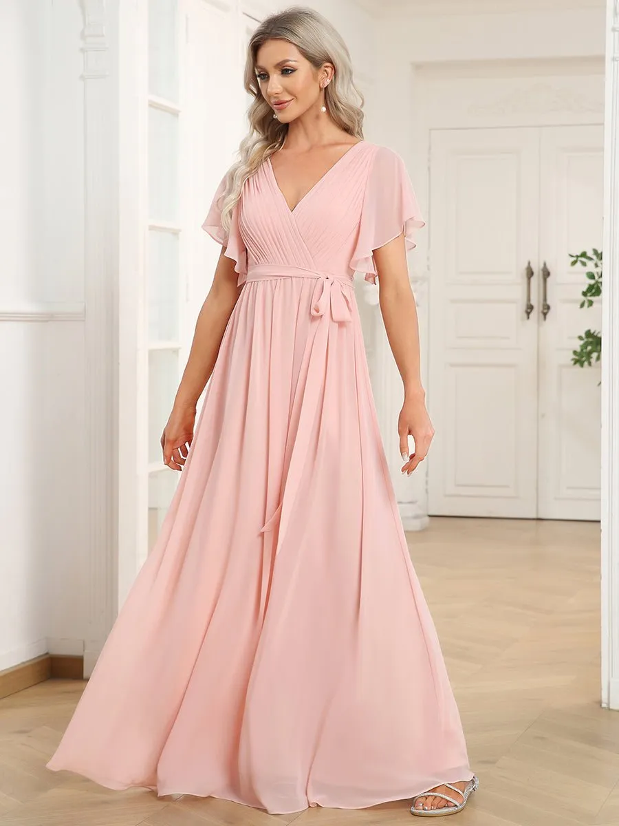 Tia split sleeve bridesmaid dress in pink s8 Express NZ wide
