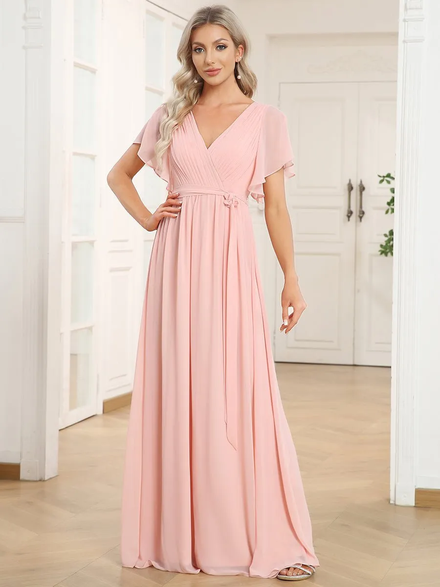 Tia split sleeve bridesmaid dress in pink s8 Express NZ wide