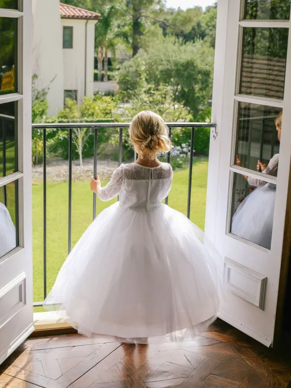 Tip Top Kids Size 8 5664 Ivory Flower Girl Dress