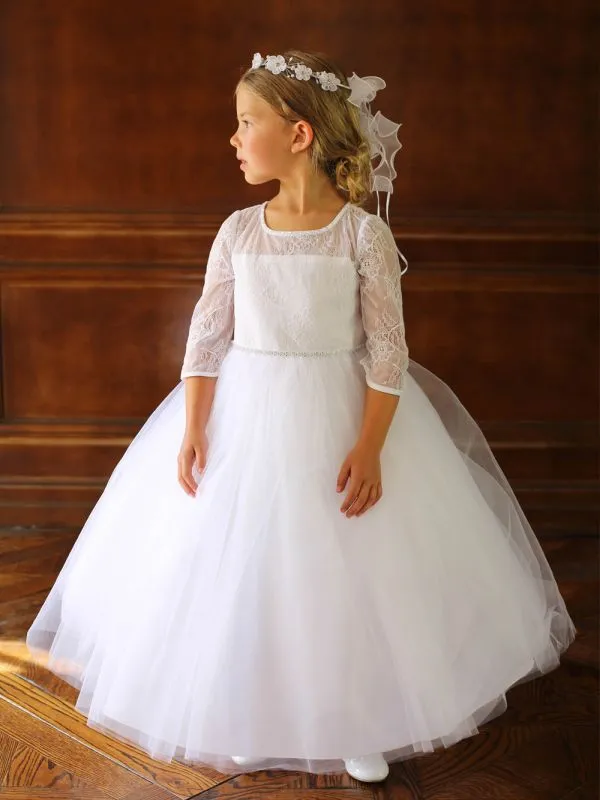 Tip Top Kids Size 8 5664 Ivory Flower Girl Dress