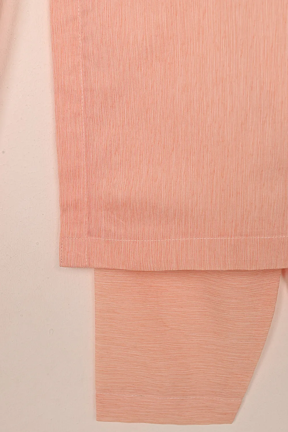 TKF-169-Peachy Pink - Kids 3Pc Paper Cotton Embroidered Shirt