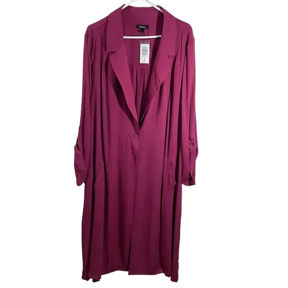 Torrid Long Sleeve Chiffon Trench Dress