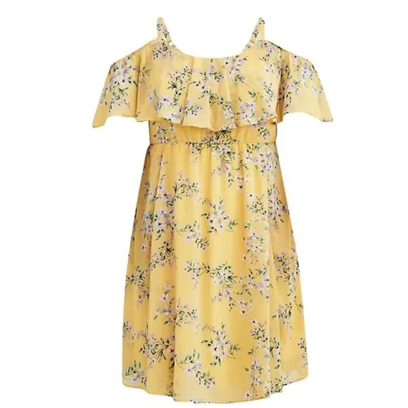 Torrid Mini Chiffon Cold Shoulder Skater Dress 22