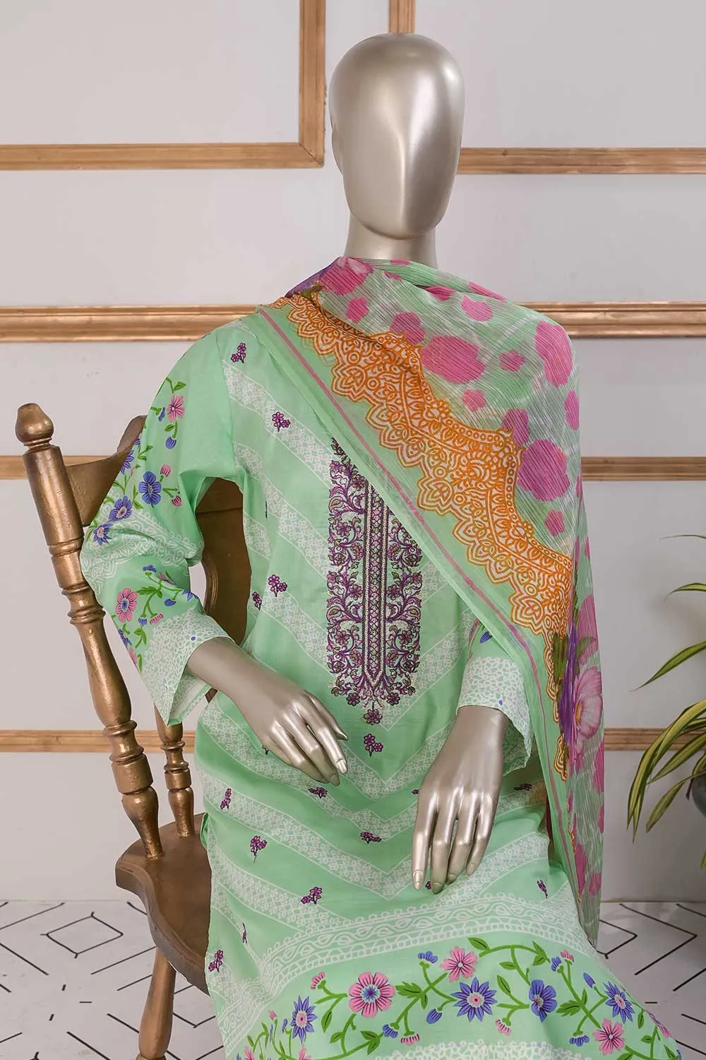 TSL-02 | Un-Stitched Embroidered Lawn Dress