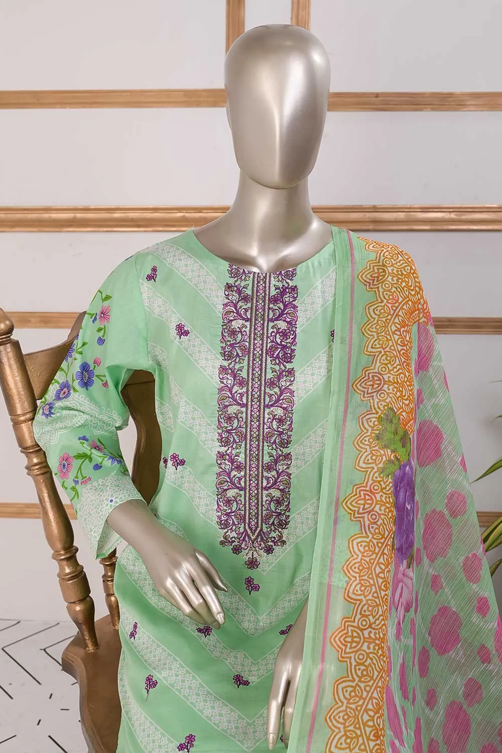 TSL-02 | Un-Stitched Embroidered Lawn Dress