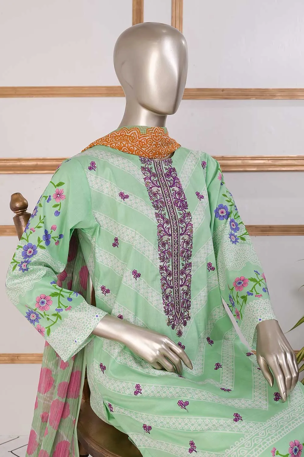 TSL-02 | Un-Stitched Embroidered Lawn Dress