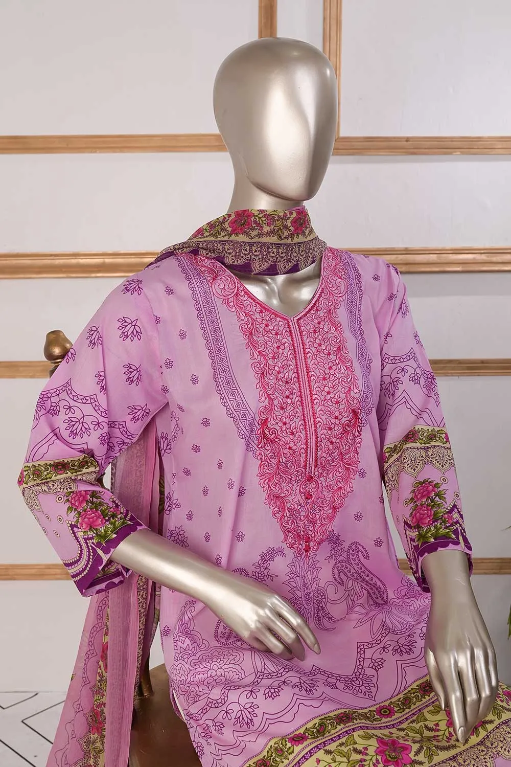 TSL-04 | Un-Stitched Embroidered Lawn Dress