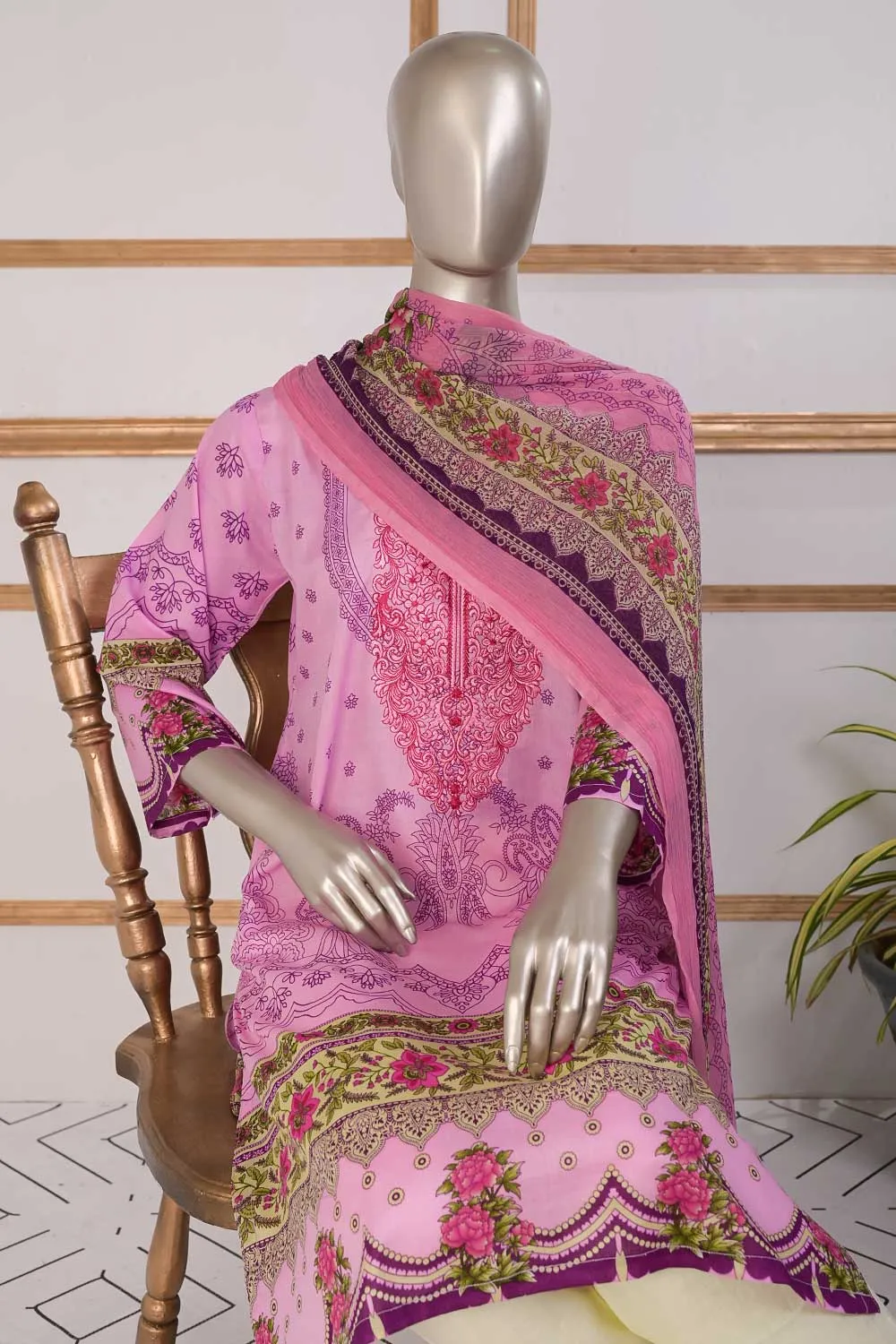 TSL-04 | Un-Stitched Embroidered Lawn Dress