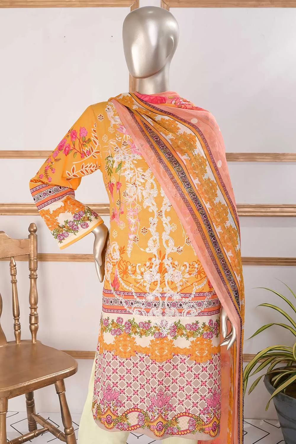 TSL-05 | Un-Stitched Embroidered Lawn Dress