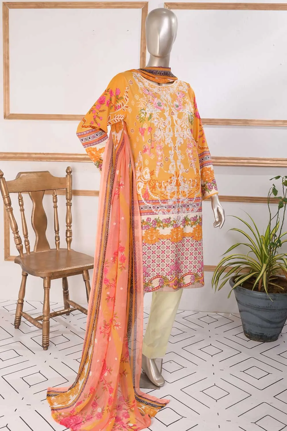 TSL-05 | Un-Stitched Embroidered Lawn Dress