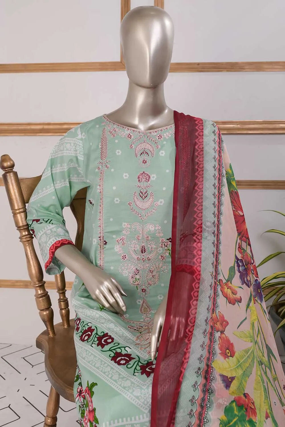 TSL-06 | Un-Stitched Embroidered Lawn Dress