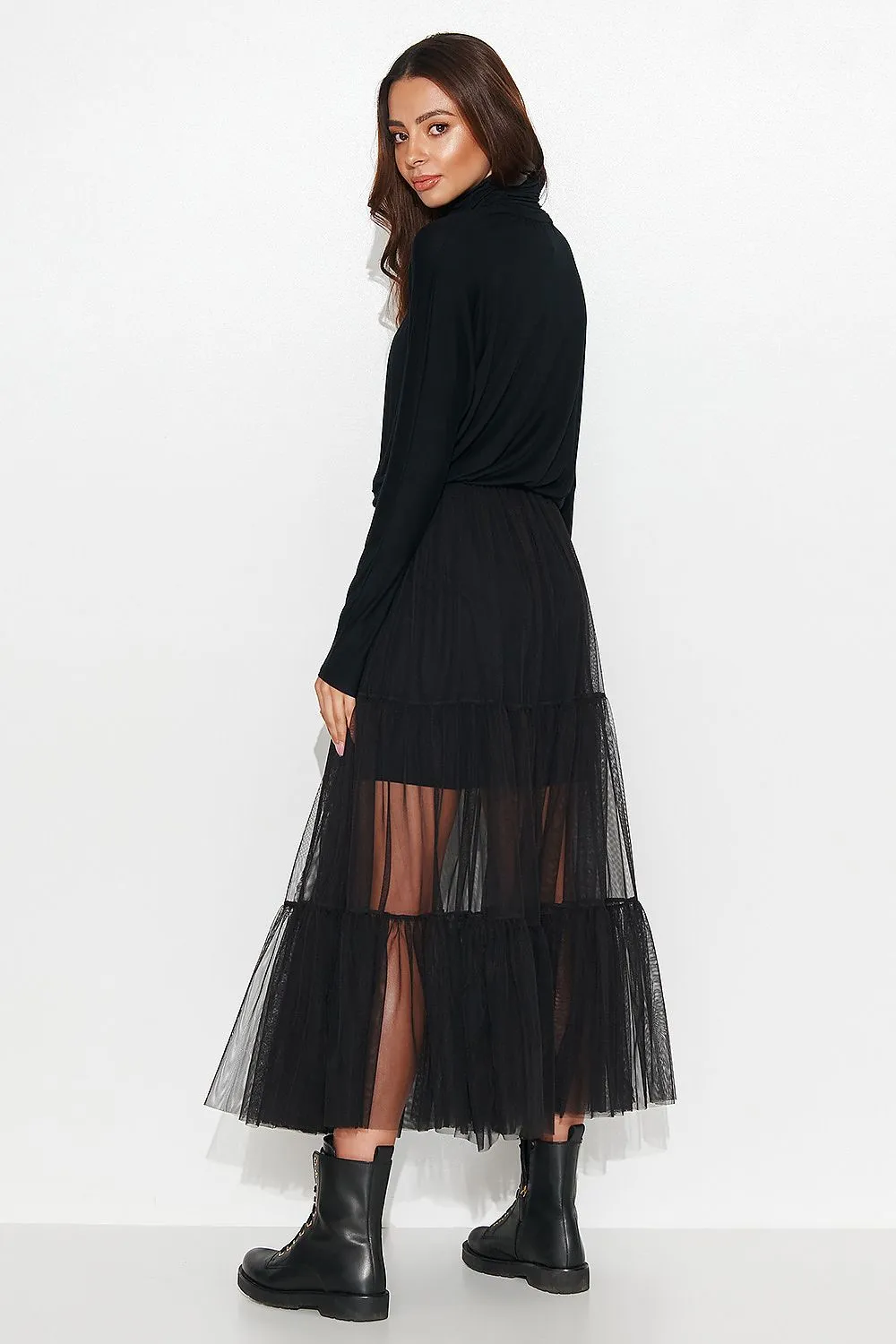 Tulle Overlay Bodycon Dress