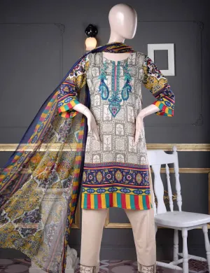 Un-stitched Embroidered Lawn (AQ-1B) Sunshine Era