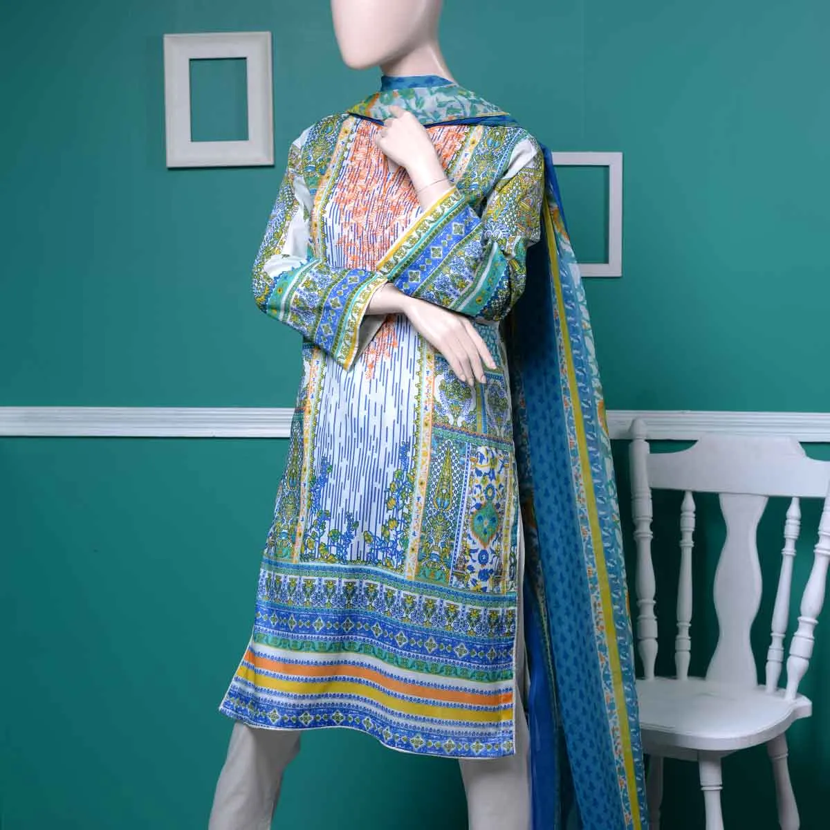 Un-stitched Embroidered Lawn (AY-3A) Drizzle