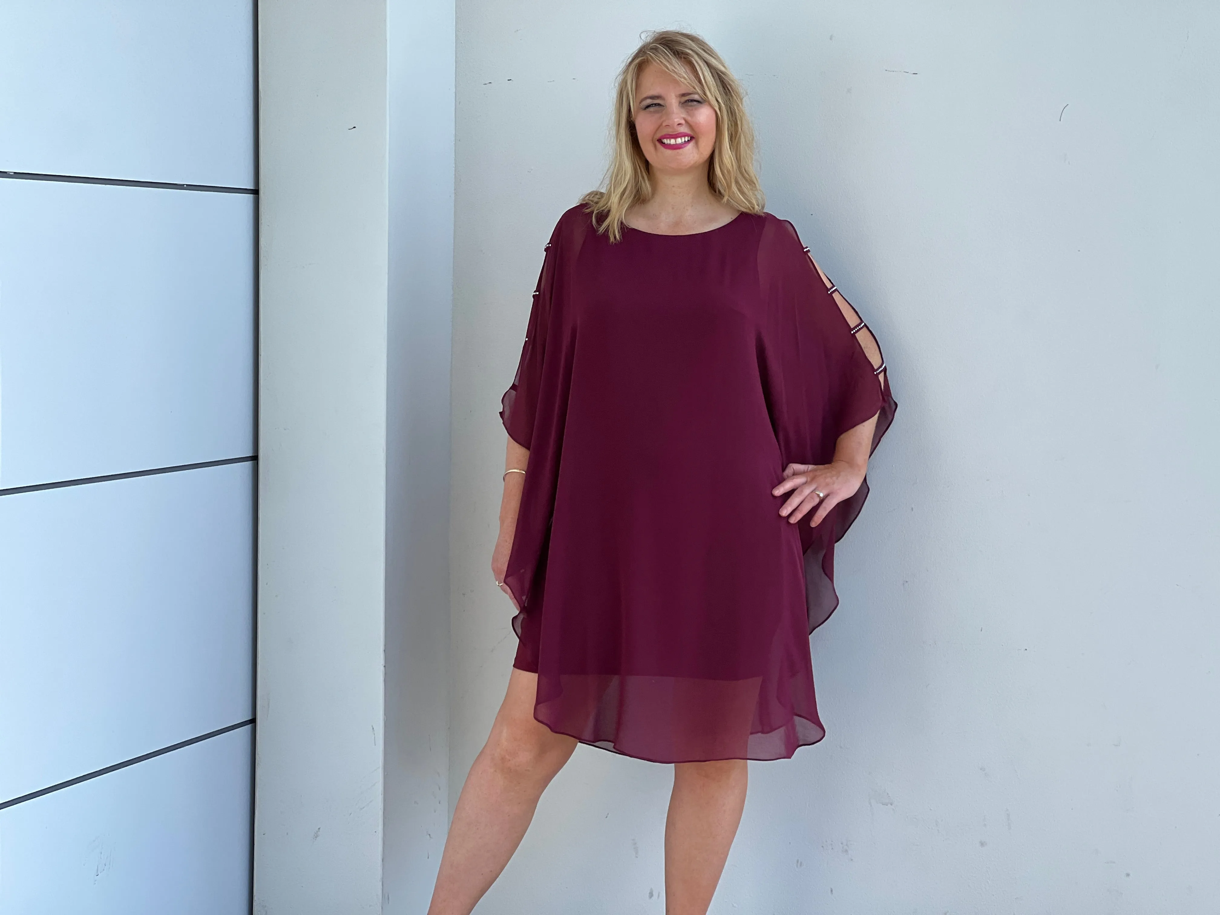 Una Burgundy Evening Dress